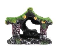 Cpolebev Aquarium Decoration House Resin Hollow House, Beta Fish Log Driftwood Accessories Cave Decoration Tank