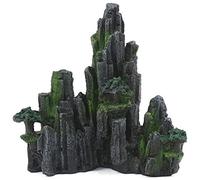 Cpolebev Aquarium Ornament Resin Rockery Artificial Hill Resin Mountain View Rock Decorating Ornament Fish Tank-B