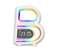 Cpolebev B Shape Smart Speaker LED Wireless Fast Charger Bluetooth Speaker RGB Rainbow Atmosphere Music Pulsating Player Clock, Easy to Use Fine Workmanship