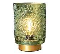 Cpolebev Battery Operated Lamp - Portable Cordless Modern Jade Green Glass Table Lamp for Home Decor