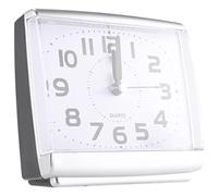 Cpolebev Bedroom Desktop Bed Wake Up Clocks Bedroom Beside Student Plastic Silent Sweeping Small Table Clock Alarm Clock-White