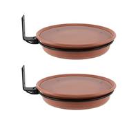 Cpolebev Bird Feeder Deck Bird Feeders Bath Tray Removable Adjustable Wall-Mounted Large Capacity Outdoor Bird Feeders Easy Install 2PCS