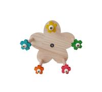 Cpolebev Bird Toy Rotating Perch Toy, Wooden Parrots Wheel Toy with Perches, Hanging Bird Stand Cage Parts Accessories