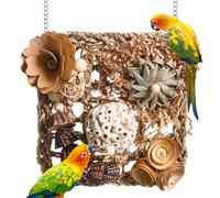 Cpolebev Bird Toys, Parakeet Toys Bird Foraging Toys Grass Mat Climbing Wall for Parakeet,Parrot,Cockatiel,Conure,Lovebird