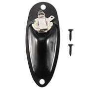 Cpolebev Black Boat Style 1/4inch Guitar Pickup Output Input Jack Plug Socket For Fd Strat Guitar