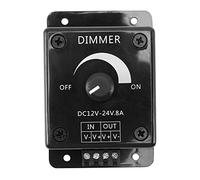 Cpolebev Black LED Dimmer Switch DC 12V 24V 8A Adjustable Brightness Lamp Bulb Strip Driver Single Color Light Power Supply Controller