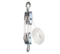 Cpolebev Block and Tackle Pulley System Rope Pulley Hoist with Lifting Power Breaking Strength Heavy Duty Pulley System 15m