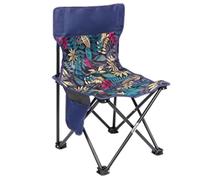 Cpolebev Blue Leaf Pattern Small Outdoor, Camping Picnic Chair, Ultra-Light Portable Artist Sketching Chair