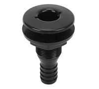 Cpolebev Boat Water Drain Scupper ABS 3/4in Black Through Hull Connector Hose Coupling Drain Outlet Replacement Hardware