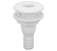 Cpolebev Boat Water Drain Scupper ABS 3/4in White Through Hull Connector Hose Replacement Hardware