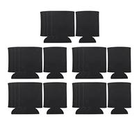 Cpolebev Bulk Can Coolers (25-Pack) Blank Foam Sleeves Plain Soft Insulated Blanks for Soda, Beer, Water Bottles (Black)