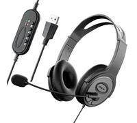 Cpolebev Call Center Headset Stereo Headphones Noise Cancelling Microphone for Zoom Skype Office Call Center Home Podcast
