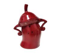 Cpolebev Canister with Attitude,Fun Airtight Kitchen Storage Canisters,Cute Food Storage Tank with Airtight Lid 20 X 17.5 X 10cm Red