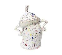 Cpolebev Canister with Attitude,Fun Airtight Kitchen Storage Canisters,Cute Food Storage Tank with Airtight Lid Easy to Use 20 X 17.5 X 10cm White
