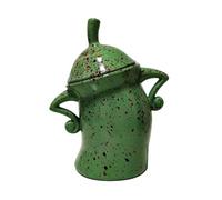 Cpolebev Canister with Attitude,Fun Airtight Kitchen Storage Canisters,Cute Food Storage Tank with Airtight Lid Easy to Use 20 X 17.5 X 10cm Green