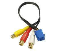 Cpolebev Car Female Audio Video AV-In Cable Wire for Headunit 6Pin Blue A/V Port 3040