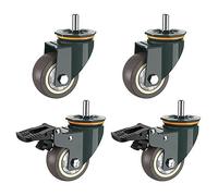 Cpolebev Caster Wheels,4 PCS M16 Thread Heavy Duty with Brake Universal 360° Swivel Nature Trolley Replacements 3 Inch