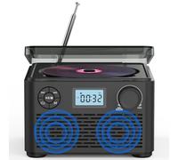 Cpolebev CD Player Vintage 4000mAh Bluetooth Music Disk Album Disc CD Player Portable FM Radio