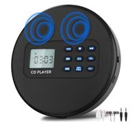 Cpolebev CD Player with Speakers:Rechargeable CD Player,Discman CD Player with Headphones Plays Recorded MP3/CD/USB