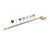 Cpolebev Cleaner Attachment, Pressure Washer Extension Wand with Pivoting Coupler,7 Nozzle Tips,1/4 Inch Quick Connect,17 Inch