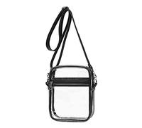 Cpolebev Clear Bag Stadium Approved, Clear Purse with Adjustable Shoulder Strap for Sports Outdoor,Black