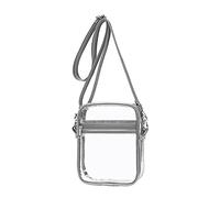 Cpolebev Clear Bag Stadium Approved, Clear Purse with Adjustable Shoulder Strap for Sports Outdoor,Grey