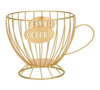 Cpolebev Coffee Capsule Storage Basket Coffee Cup Basket Coffee Pod Organizer Holder Coffee Pod Holder Coffee Accessories (Gold)