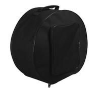 Cpolebev Compact Snare Drum Bag Backpack Case with Shoulder Strap Outside Pockets Musical Instrument Accessory Black 40x18cm