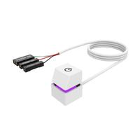 Cpolebev Computer Desktop Switch Colorful LED Lights PC Motherboard External Start Power On/Off Button Extension Cable for Office B