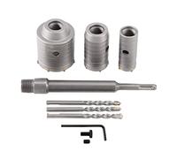 Cpolebev Concrete Hole Saw Kits SDS Plus Shank Wall Hole Cutter Cement Drill Bit Sets(30, 40, 60mm), with 220mm Connecting Rod