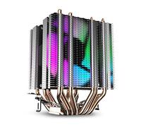 Cpolebev Cpu Air Cooler 6 Heat Pipes Twin-Tower Heatsink With 90Mm Rainbow Led Fans For 775/1150/1155/1156/1366