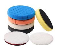 Cpolebev Cushion Polishing Pad 7Pc 6.5 Inch Face for 6Inch 150mm Backing Plate Buffing Sponge Pads Cutting Polishing Pad Kit