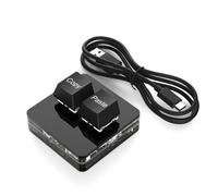 Cpolebev Custom Mini Keyboard 2 Key RGB Macro OSU Keypad Programmable Mechanical Keyboard for Gaming Working, Black Type B Easy Install