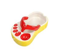 Cpolebev Cute Slipper French Fries Dish Flavorful Tomato Sauce Dipping Dish Cartoon Flip-Flops Plate Ceramic Tray Ashtray,A Well-Made