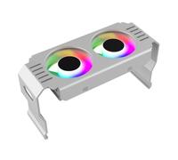 Cpolebev D50 ARGB Sync Heatsink Cooler 4Pin Memory Module Cooling Dual Fans ARGB Light Memory Cooling Cooler Radiator Easy Install A