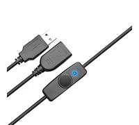 Cpolebev Data Sync USB 2.0 Extender Cord USB Extension Cable with ON OFF Switch LED Indicator for PC Laptop USB Fan LED Lamp