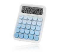 Cpolebev Desktop Mechanical Calculator, Cute Big Buttons Calculators with 12 Digits Large LCD Display, Desk Accessories,Blue