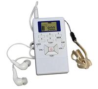 Cpolebev Digital Fm Radio Mini Speaker Portable Receiver Display Single Band Music Player Led Display White