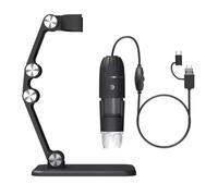 Cpolebev Digital Microscope Handheld USB HD Inspection Camera 50x-1600x with Stand 8 LED Portable Microscopes for PC Smartphone