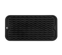 Cpolebev Dish Drying Mat for Multiple Usage, Easy Clean, Eco-Friendly, Heat- Silicone Mat for Kitchen Counter Black-A Easy to Use