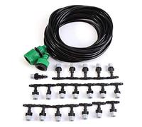 Cpolebev DIY Garden Patio Misting Mini Flow Drip Irrigation Misting Cooling System with Mist Nozzle Sprinkler for Plant Flower