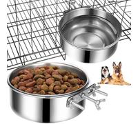 Cpolebev Dog Bowls 2 Pack, Stainless Steel Dog Food Bowl and Water Bowl, Hanging Dog Bowls for Cage Crate Kennel, Non-Spilling