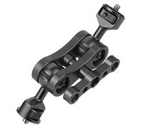 Cpolebev Double 1/4 Ball Head Adapter Magic Arm Crab Clamp 3/8 Mount Light Field Monitor Camera Stand Bracket - Black