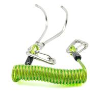 Cpolebev Double Head Dive Reef Rafting Hook Spiral Coil Spring Cord Hook Dive Safety Accessory Green