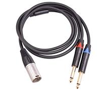 Cpolebev Dual 6.35mm 1/4 In to XLR Male Y Splitter Cable,3Pin XLR Male to Dual 6.35mm Plug Audio Microphone Cable,6.6Feet/2Meters