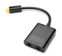 Cpolebev Dual Port Digital Optical Fiber Audio Splitter Cable Adapter 1 In 2 Out