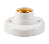 Cpolebev E27 Round Plastic Base Screw Light Bulb Lamp Socket Holder White