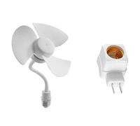 Cpolebev E27 Screw-in Universal Fan,3 Blades E27 Thread Base Ceiling Fan,Low Noise Cooling Fan,E27 Thread Ceiling Fan