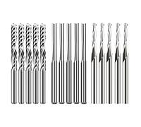 Cpolebev End Mill Engraving Bits Set 15Pcs CNC Router Bits for Woodworking Acrylic Cutting 3.175/2mm Shank Carbide Milling Cutter