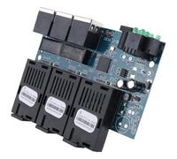 Cpolebev Ethernet Fiber Switch 100M PCBA Board Optic Media Converter 20Km 3 Fiber 3 RJ45 Support RPOE Simplex SC Fiber Switch